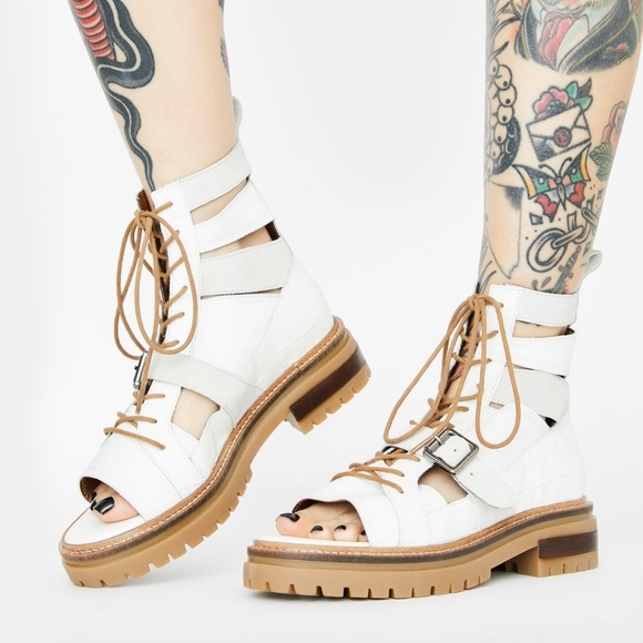 Free People Shoes - FREE PEOPLE- White Mandi Boot Sandals